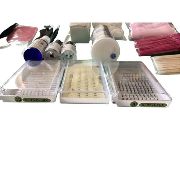 Lot of Lash Extension Supplies Kit Tweezers Mister Bonder Eye Pads Esthetics Est - Picture 7 of 13